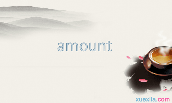 amount的用法和短语例句